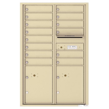 14 Tenant Doors with 2 Parcel Lockers and Outgoing Mail Compartment - 4C Wall Mount 13-High Mailboxes - 4C13D-14