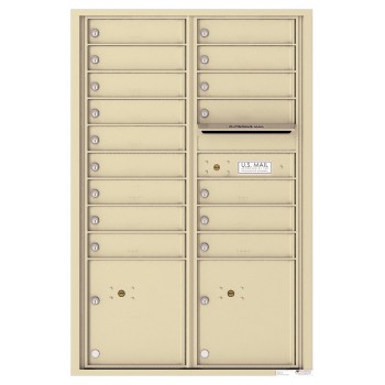 16 Tenant Doors with 2 Parcel Lockers and Outgoing Mail Compartment - 4C Wall Mount 13-High Mailboxes - 4C13D-16