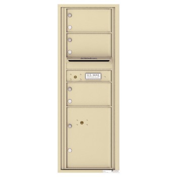 3 Oversized Tenant Doors with 1 Parcel Locker and Outgoing Mail Compartment - 4C Wall Mount 13-High Mailboxes - 4C13S-03