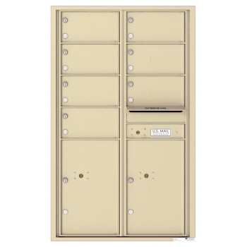 7 Oversized Tenant Doors with 2 Parcel Lockers and Outgoing Mail Compartment - 4C Wall Mount 14-High Mailboxes - 4C14D-07