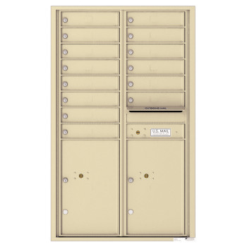 14 Tenant Doors with 2 Parcel Lockers and Outgoing Mail Compartment - 4C Wall Mount 14-High Mailboxes - 4C14D-14
