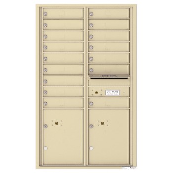 16 Tenant Doors with 2 Parcel Lockers and Outgoing Mail Compartment - 4C Wall Mount 14-High Mailboxes - 4C14D-16