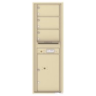 3 Oversized Tenant Doors with 1 Parcel Locker and Outgoing Mail Compartment - 4C Wall Mount 14-High Mailboxes - 4C14S-03