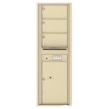 3 Oversized Tenant Doors with 1 Parcel Locker and Outgoing Mail Compartment - 4C Wall Mount 14-High Mailboxes - 4C14S-03
