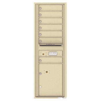 7 Tenant Doors with 1 Parcel Locker and Outgoing Mail Compartment - 4C Wall Mount 14-High Mailboxes - 4C14S-07