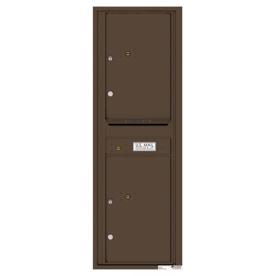 2 Parcel Doors with 1 Outgoing Mail Compartment Unit - 4C Wall Mount 14-High - 4C14S-2P