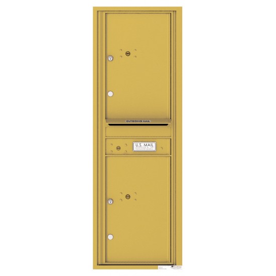 2 Parcel Doors with 1 Outgoing Mail Compartment Unit - 4C Wall Mount 14-High - 4C14S-2P