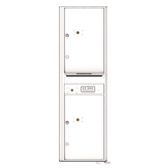 2 Parcel Doors with 1 Outgoing Mail Compartment Unit - 4C Wall Mount 14-High - 4C14S-2P