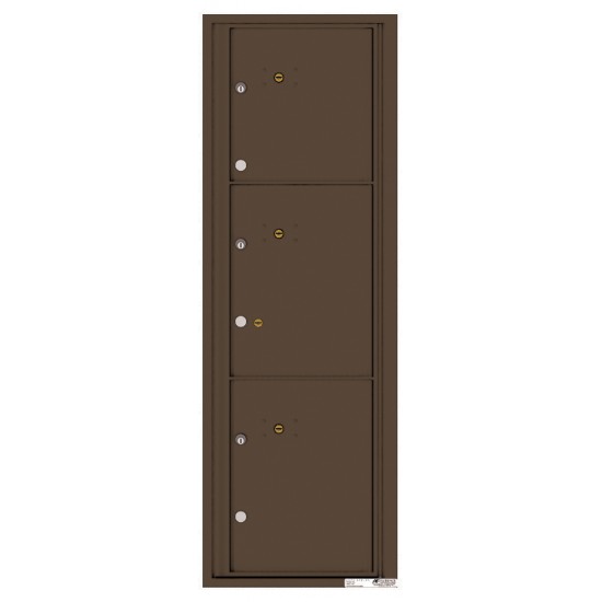 3 Parcel Doors Unit - 4C Wall Mount 14-High - 4C14S-3P