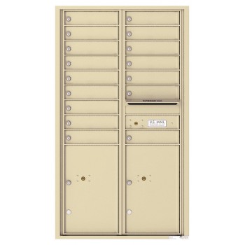 16 Tenant Doors with 2 Parcel Lockers and Outgoing Mail Compartment - 4C Wall Mount 15-High Mailboxes - 4C15D-16