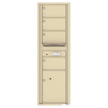 4 Oversized Tenant Doors with 1 Parcel Locker and Outgoing Mail Compartment - 4C Wall Mount 15-High Mailboxes - 4C15S-04