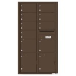 9 Oversized Tenant Doors with 2 Parcel Lockers and Outgoing Mail Compartment - 4C Wall Mount Max Height Mailboxes - 4C16D-09