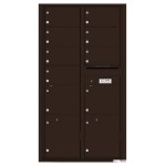 9 Oversized Tenant Doors with 2 Parcel Lockers and Outgoing Mail Compartment - 4C Wall Mount Max Height Mailboxes - 4C16D-09