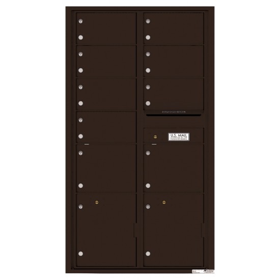 9 Oversized Tenant Doors with 2 Parcel Lockers and Outgoing Mail Compartment - 4C Wall Mount Max Height Mailboxes - 4C16D-09