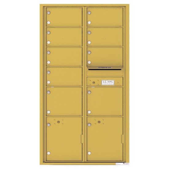 9 Oversized Tenant Doors with 2 Parcel Lockers and Outgoing Mail Compartment - 4C Wall Mount Max Height Mailboxes - 4C16D-09