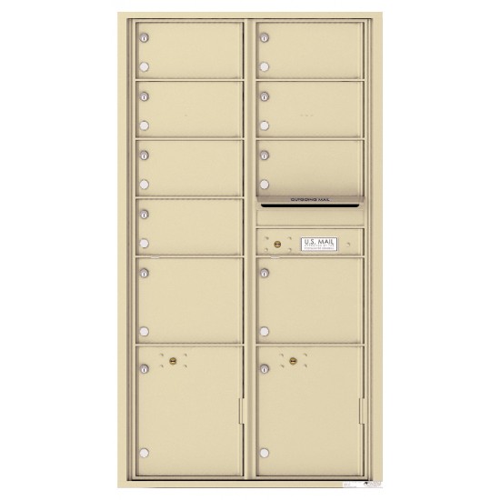 9 Oversized Tenant Doors with 2 Parcel Lockers and Outgoing Mail Compartment - 4C Wall Mount Max Height Mailboxes - 4C16D-09