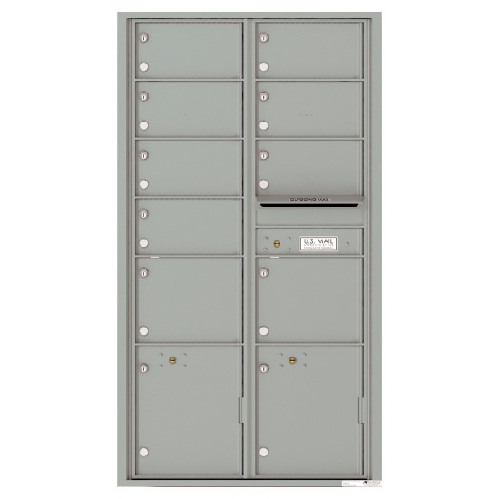 9 Oversized Tenant Doors with 2 Parcel Lockers and Outgoing Mail Compartment - 4C Wall Mount Max Height Mailboxes - 4C16D-09