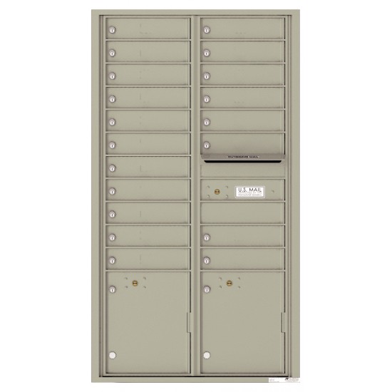 19 Tenant Doors with 2 Parcel Lockers and Outgoing Mail Compartment - 4C Wall Mount Max Height Mailboxes - 4C16D-19