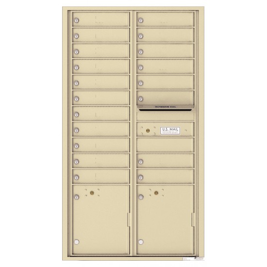 19 Tenant Doors with 2 Parcel Lockers and Outgoing Mail Compartment - 4C Wall Mount Max Height Mailboxes - 4C16D-19