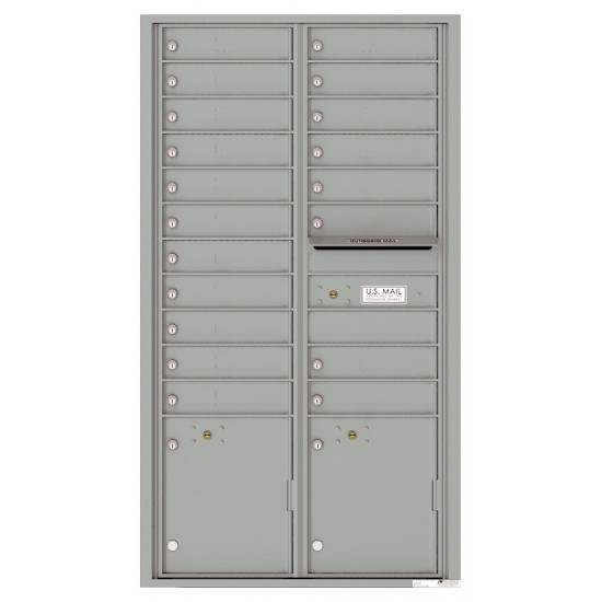19 Tenant Doors with 2 Parcel Lockers and Outgoing Mail Compartment - 4C Wall Mount Max Height Mailboxes - 4C16D-19