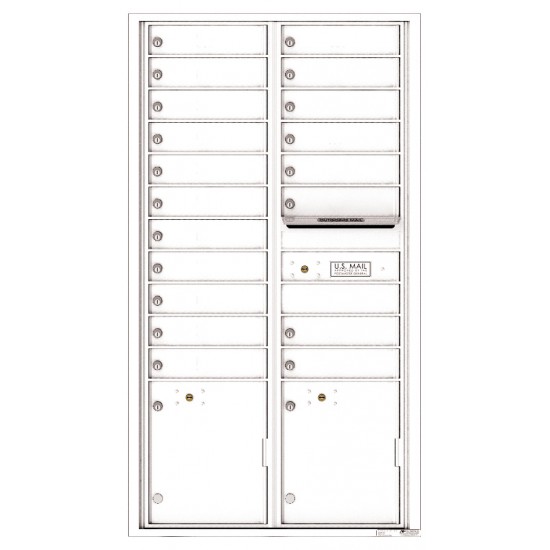 19 Tenant Doors with 2 Parcel Lockers and Outgoing Mail Compartment - 4C Wall Mount Max Height Mailboxes - 4C16D-19