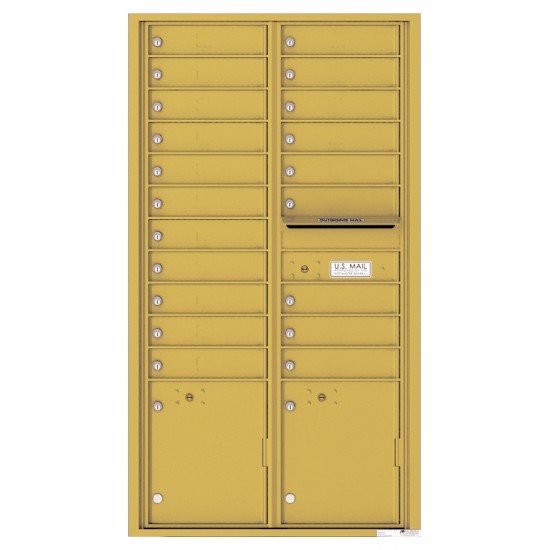 20 Tenant Doors with 2 Parcel Lockers and Outgoing Mail Compartment - 4C Wall Mount Max Height Mailboxes - 4C16D-20