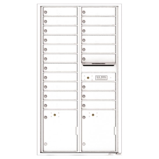 20 Tenant Doors with 2 Parcel Lockers and Outgoing Mail Compartment - 4C Wall Mount Max Height Mailboxes - 4C16D-20