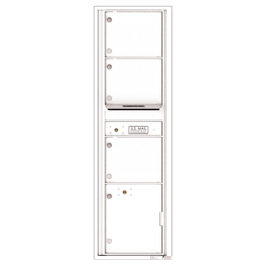 3 Oversized Tenant Doors with 1 Parcel Locker and Outgoing Mail Compartment - 4C Wall Mount Max Height Mailboxes - 4C16S-03