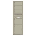 4 Oversized Tenant Doors with 1 Parcel Locker and Outgoing Mail Compartment - 4C Wall Mount Max Height Mailboxes - 4C16S-04