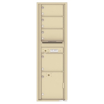 4 Oversized Tenant Doors with 1 Parcel Locker and Outgoing Mail Compartment - 4C Wall Mount Max Height Mailboxes - 4C16S-04