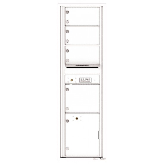 4 Oversized Tenant Doors with 1 Parcel Locker and Outgoing Mail Compartment - 4C Wall Mount Max Height Mailboxes - 4C16S-04