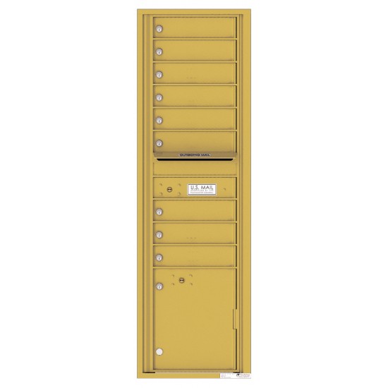 9 Tenant Doors with 1 Parcel Locker and Outgoing Mail Compartment - 4C Wall Mount Max Height Mailboxes - 4C16S-09