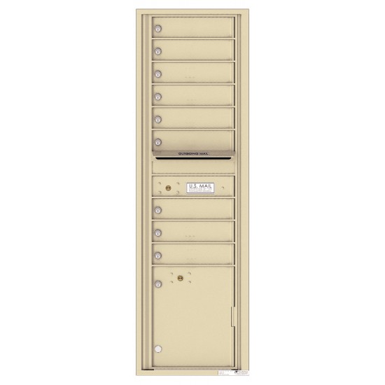 9 Tenant Doors with 1 Parcel Locker and Outgoing Mail Compartment - 4C Wall Mount Max Height Mailboxes - 4C16S-09