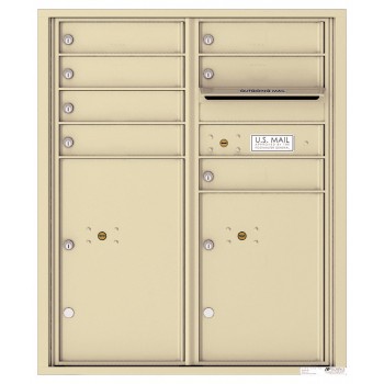 7 Tenant Doors with 2 Parcel Lockers and Outgoing Mail Compartment - 4C Wall Mount ADA Max Height Mailboxes - 4CADD-07