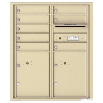 8 Tenant Doors with 2 Parcel Lockers and Outgoing Mail Compartment - 4C Wall Mount ADA Max Height Mailboxes - 4CADD-08