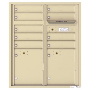 9 Tenant Doors with 2 Parcel Lockers and Outgoing Mail Compartment - 4C Wall Mount ADA Max Height Mailboxes - 4CADD-09