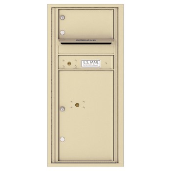 1 Over-Sized Tenant Door with 1 Parcel Locker and Outgoing Mail Compartment - 4C Wall Mount ADA Max Height Mailboxes - 4CADS-01
