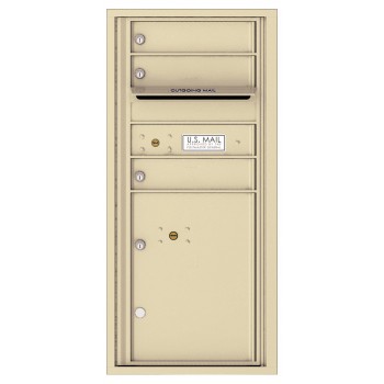 3 Tenant Doors with 1 Parcel Locker and Outgoing Mail Compartment - 4C Wall Mount ADA Max Height Mailboxes - 4CADS-03