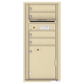 4 Tenant Doors with 1 Parcel Locker and Outgoing Mail Compartment - 4C Wall Mount ADA Max Height Mailboxes - 4CADS-04