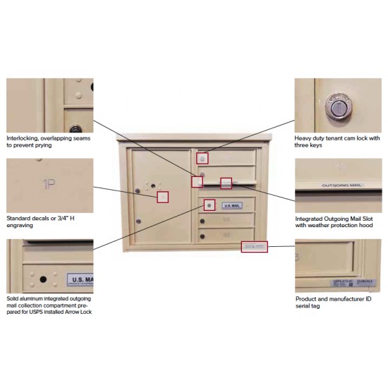 19 Tenant Doors with 2 Parcel Lockers and Outgoing Mail Compartment - 4C Wall Mount Max Height Mailboxes - 4C16D-19