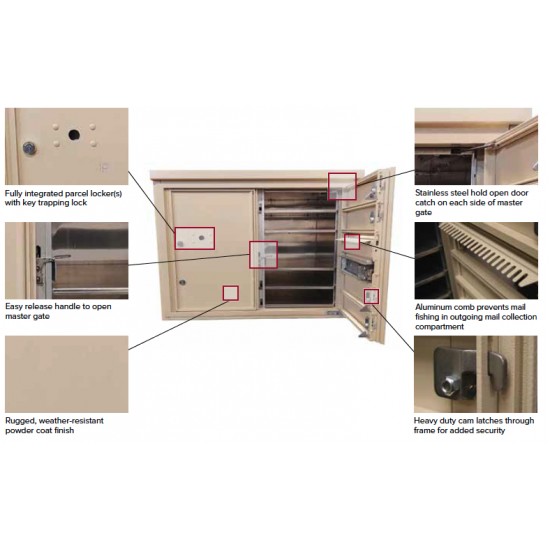 20 Tenant Doors with 2 Parcel Lockers and Outgoing Mail Compartment - 4C Wall Mount Max Height Mailboxes - 4C16D-20