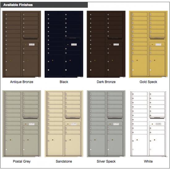 18 Tenant Doors with 2 Parcel Lockers and Outgoing Mail Compartment - 4C Wall Mount 15-High Mailboxes - 4C15D-18