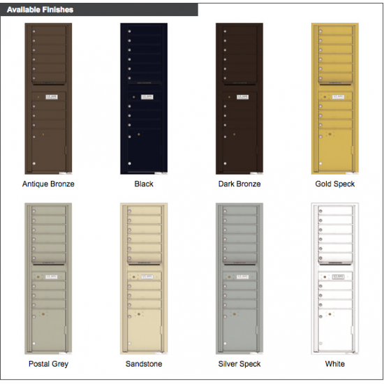 14 Tenant Doors with Outgoing Mail Compartment - 4C Wall Mount Max Height Mailboxes - 4C16S-14