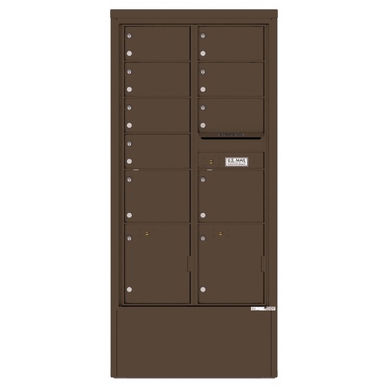 9 Tenant Doors with 2 Parcel Lockers and Outgoing Mail Compartment - 4C Depot Mailbox Module - 4C16D-09-D