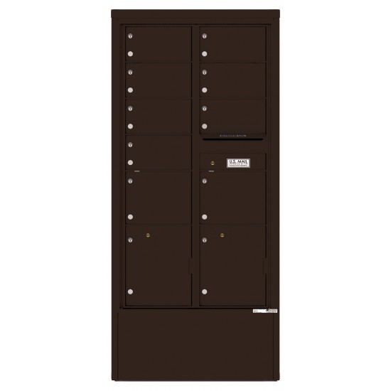 9 Tenant Doors with 2 Parcel Lockers and Outgoing Mail Compartment - 4C Depot Mailbox Module - 4C16D-09-D