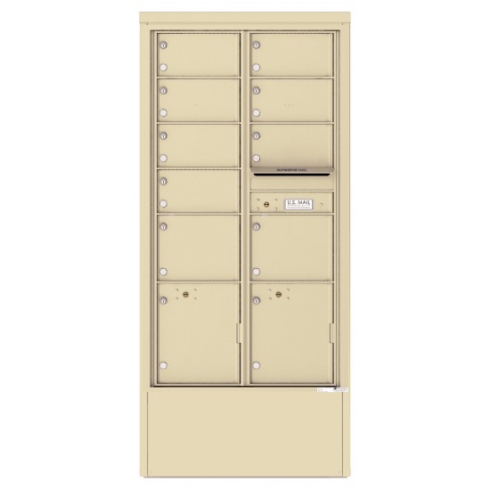 9 Tenant Doors with 2 Parcel Lockers and Outgoing Mail Compartment - 4C Depot Mailbox Module - 4C16D-09-D