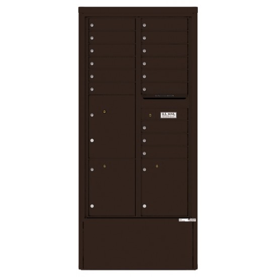 15 Tenant Doors with 3 Parcel Lockers and Outgoing Mail Compartment - 4C Depot Mailbox Module - 4C16D-15-D