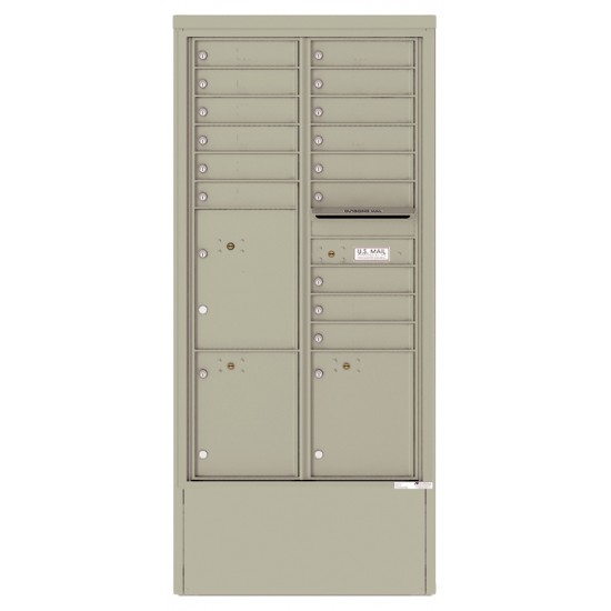 15 Tenant Doors with 3 Parcel Lockers and Outgoing Mail Compartment - 4C Depot Mailbox Module - 4C16D-15-D