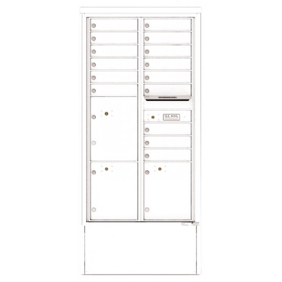 15 Tenant Doors with 3 Parcel Lockers and Outgoing Mail Compartment - 4C Depot Mailbox Module - 4C16D-15-D