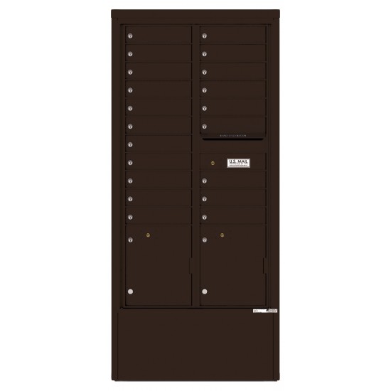 20 Tenant Doors with 2 Parcel Lockers and Outgoing Mail Compartment - 4C Depot Mailbox Module - 4C16D-20-D